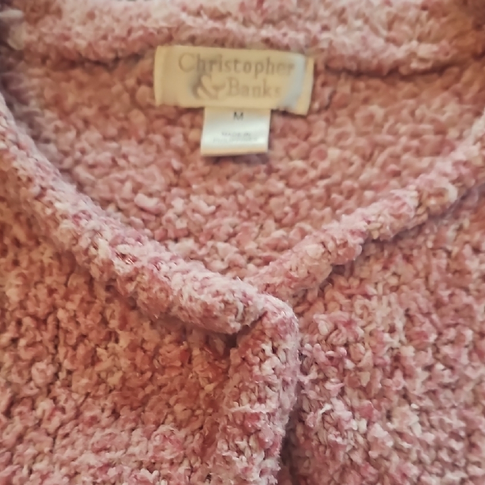 Christopher & Banks Pink Textured Cardigan